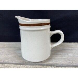 Design Two Stoneware Creamer 1500 Lovely Milk Syrup Japan Speckled Brown Stripe